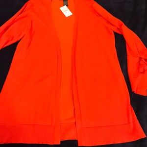 Orange knit cardigan